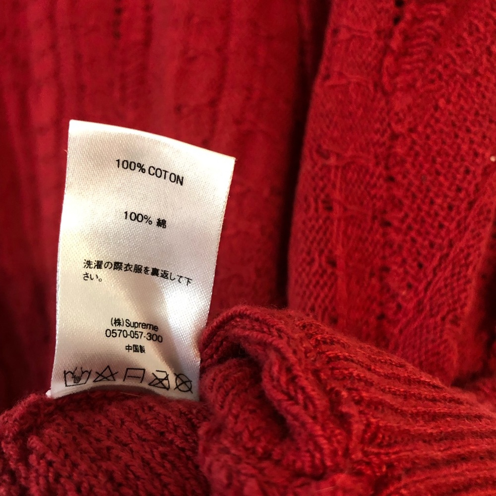 Supreme Textured Pattern Sweater Red Large - Picture 3 of 6